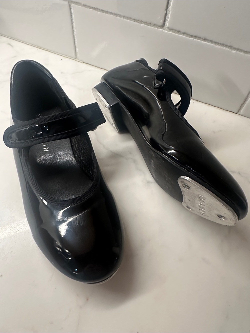 Danskin Black Patent Mary Jane Tap Shoes for Kids